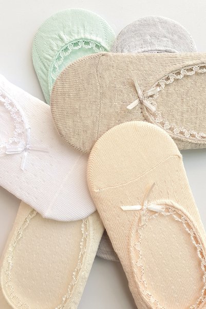 MEM SOCKS 6-Piece Lace Ballet Flats Socks