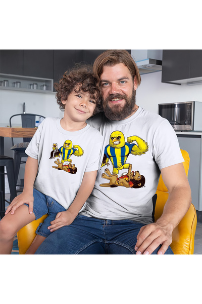 BB T SHIRTS Tricou Tată Fiu Copil Combinație Tricou Imprimat Canar