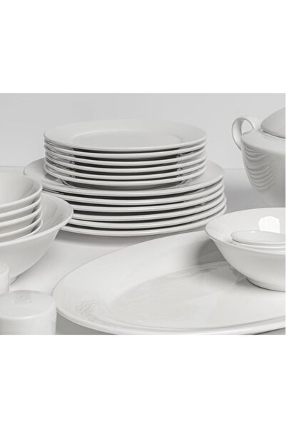 cc bin shihon White Premium Porcelain Dinner Set For 6 People | Serving Utensils (54 Pieces)