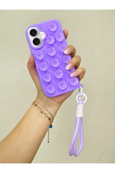 Aktech حافظة سيليكون ناعمة متوافقة مع هاتف آيفون 16 بلس مع كوب شفط (مكنسة كهر...