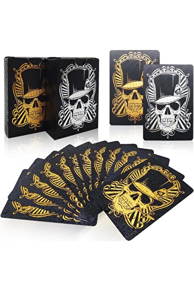 NETAVANTAJ بطاقات لعب من البلاستيك PVC بتصميم هيكل عظمي وجمجمة