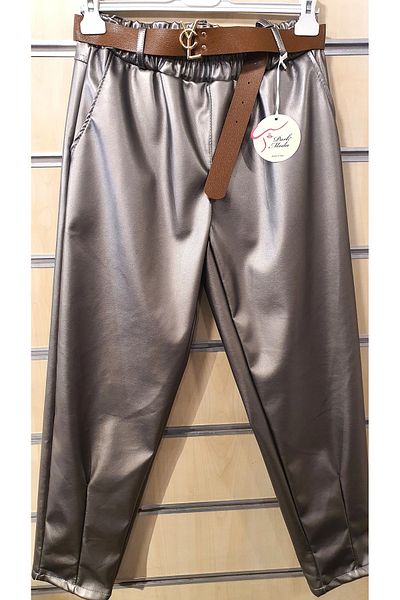 Park Moda Buckle Belted Suni Leather Pants