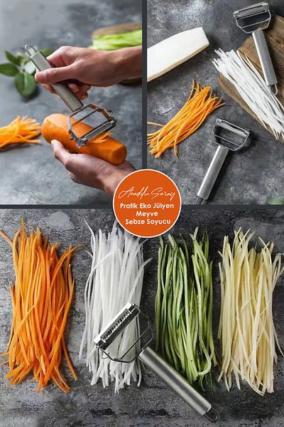 Anadolu Saray Practical Luxury Stainless Steel Julienne Peeler - Stainless Steel Julienne Vegetable Peeler
