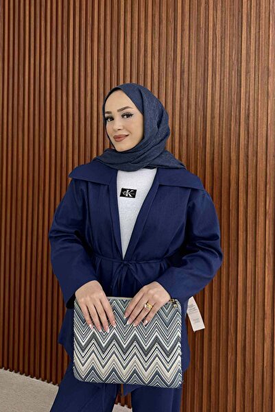 Melike Tatar Dark Blue Jacket Suit 3-139