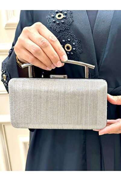 çantamgelsin Γυναικεία τσάντα ώμου με λεπτομέρεια από ασημί υλικό για βραδινό...