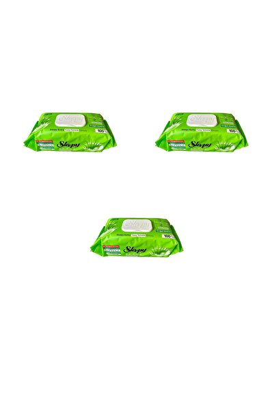 Sleepy Aloe Vera Özlü Yüzey Temizlik Islak Havlusu - 100'lü 3 Paket