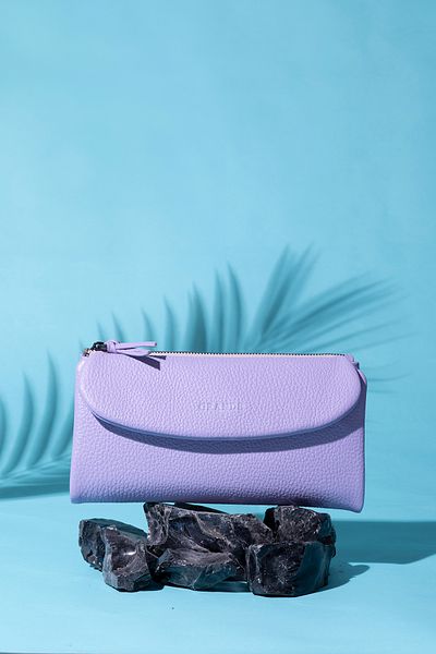Grande 2602 Model Large Size Genuine Leather Women's Wallet - Flother Lilac