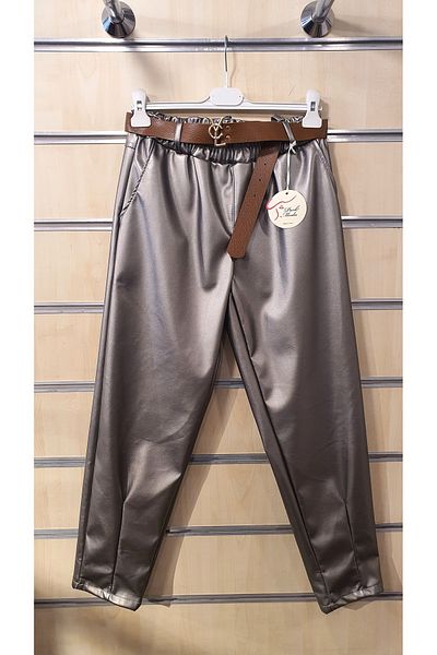 Park Moda Buckle Belted Suni Leather Pants