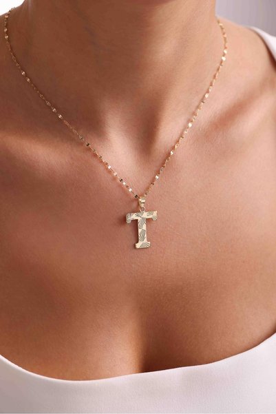 Bayar Gold 14 Ayar Altın T Harf Füzyon Kolye
