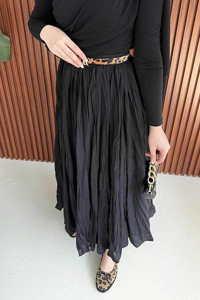 Melike Tatar Μαύρη φούστα Crinkle Voile Elastic (ΧΩΡΙΣ ΖΩΝΗ)