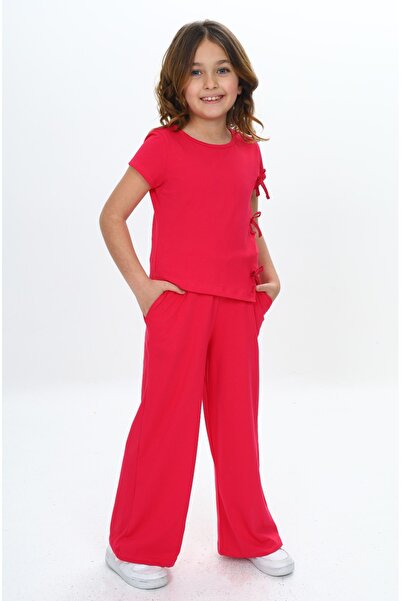 Toontoy Set de trening pentru fetiță cu detaliu de fundătură