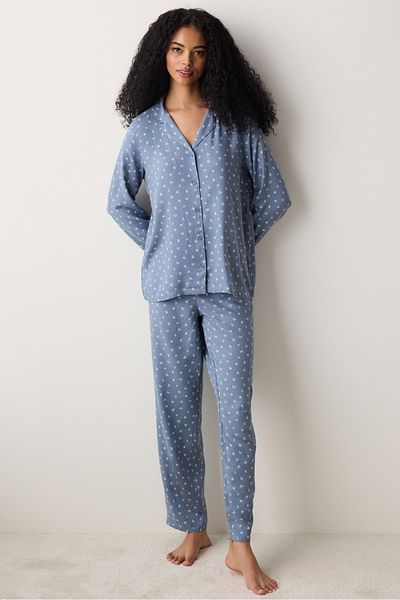 Penti Chloe-Pyjama-Set mit Hemd und Hose in Grau