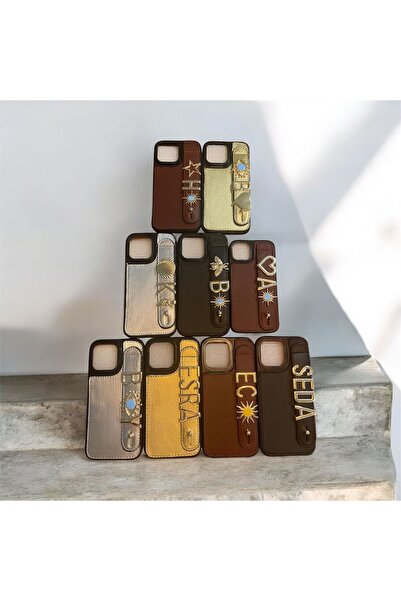 casewordtr Iphone 13 Pro Uyumlu Deri Kişiye Özel Harfli Telefon Kılıfı ( Kişiselleştirilebilir Harf )