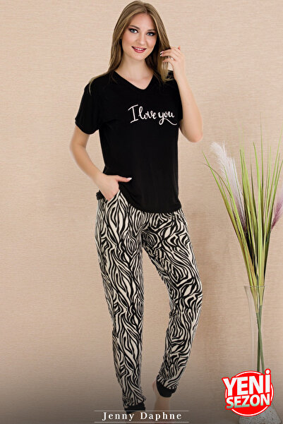 Jenny Daphne Lady Leopard Patterned Pajama Set 12548