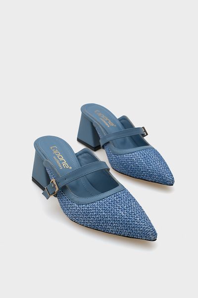 Capone Outfitters Papuci de damă Nena cu vârf ascuțit din piele naturală din paie