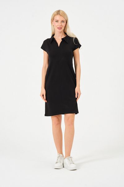 Moda Palmiss Women's Black Polo Neck Modal Short Dress