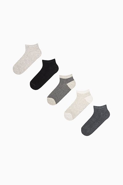 Penti 5 Paar dünne, gestreifte Booties-Socken aus Baumwolle
