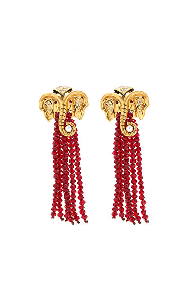 New Obsessions Elephas Burgundy Crystal Beads Dangle Women's Earrings