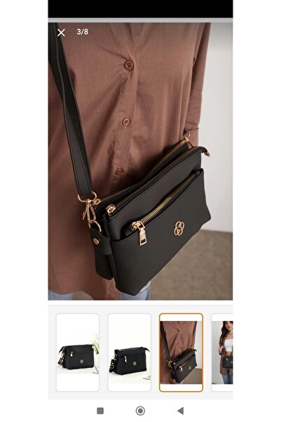 MAC&MOS Geantă de umăr neagră cu 3 compartimente pentru femei