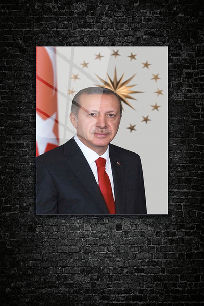z zizuph Recep Tayyip Erdoğan, 4 mm Temperli Kırılmaz Cam Tablo