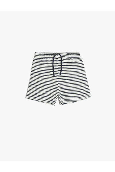 Koton Çizgili Pamuklu Beli Bağlamalı Şort