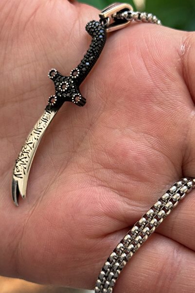 cheetah quality Zülfikar 925 Ayar Gümüş Özel Yapım Handmade Erkek Kolye