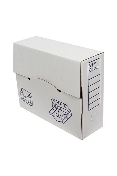 Kolici 32x12x24cm Box - 3 Desi Box - Archive Box - White - 5 Pieces