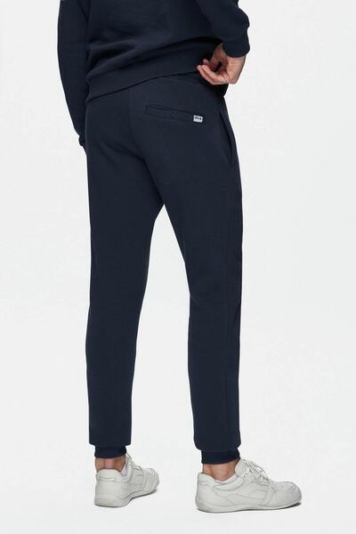 UCLA Ανδρικό παντελόνι φούτερ OTTO Navy Blue Comfortable Leg Embroidered επένδυση fleece Standard Fit