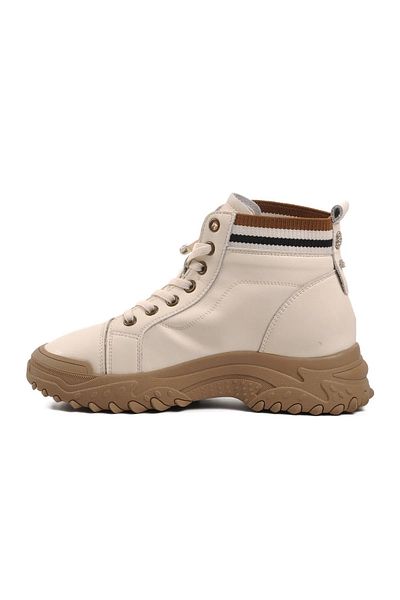 Guja 23K310-20 Γυναικείες Μπεζ Δερμάτινες Μπότες Sneaker