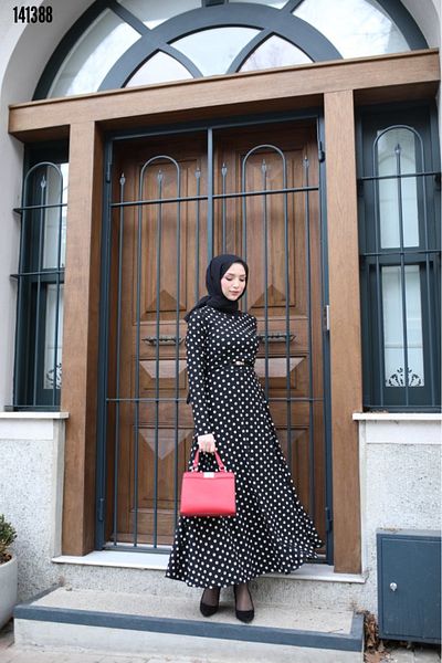 Kokosh moda Γυναικείο φόρεμα με μακρυμάνικο κρεπ ύφασμα με λαιμόκοψη