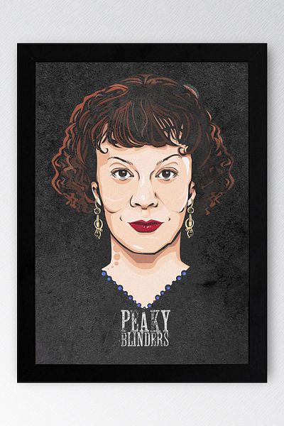 Saturn Peaky Blinders Framed Painting - Polly Gray Tv Series Poster Painting