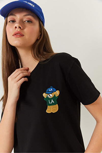 Bianco Lucci Dámské tričko s potiskem medvídka - 60602007