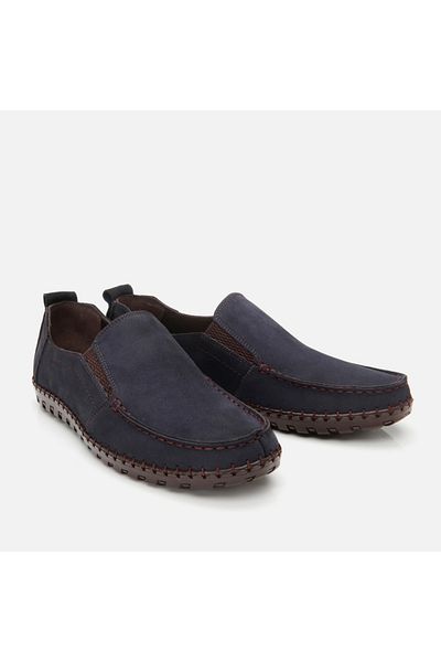 Hotiç Pantofi casual pentru bărbați din piele naturală bleumarin