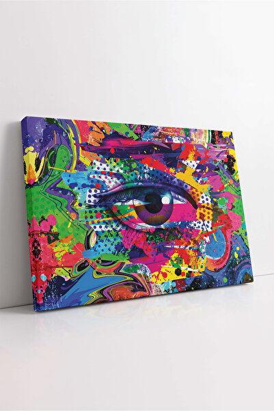 KOSS Dijital Pictură decorativă pe pânză cu ochi umani colorați în stil pop art, decor de perete pentru intrarea în holul biroului de acasă