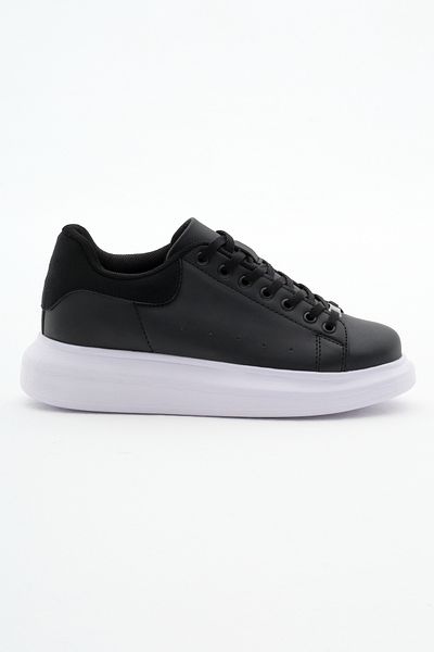 PowerSpeed Pantofi sport cu șireturi, unisex, negru, alb, cu talpă înaltă