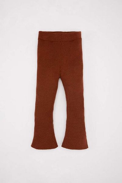 DeFacto Floral Embroidered Crew Neck Knitwear Sweater and Flared Leg Leggings for Baby Girl - C8454A524Wn