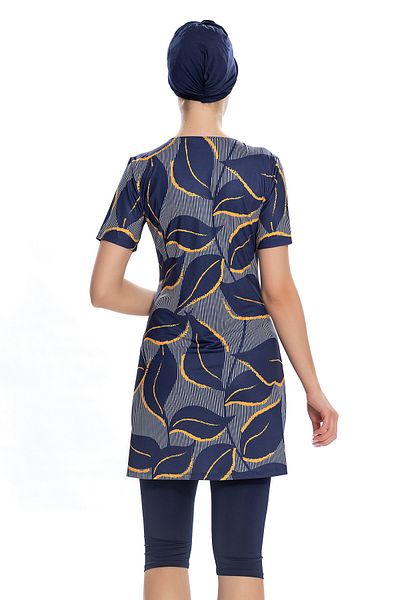 REMSA Κοντομάνικο καλσόν Ημίκλειστο μαγιό 202-504 Navy Blue
