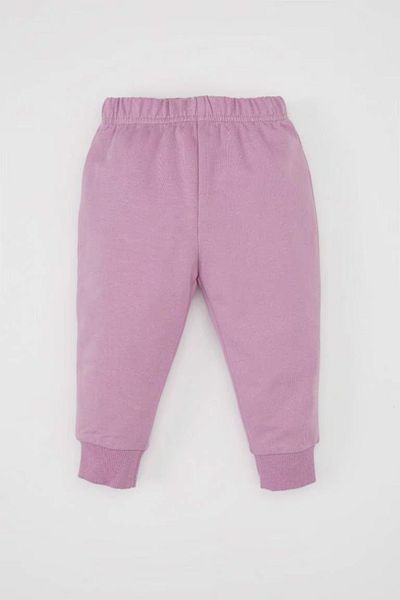 DeFacto Crew Neck Printed Sweatshirt and Elastic Jogger Sweatpants for Baby Girl - D0814A524Au