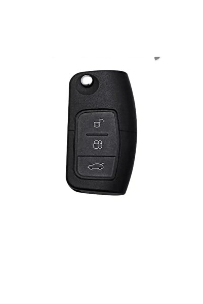 EBG İSTANBUL Ford Focus și Fiesta Mondeo CMax Courier Nano - Carcasă pentru chei cu 3 butoane (culoare negru argintiu)