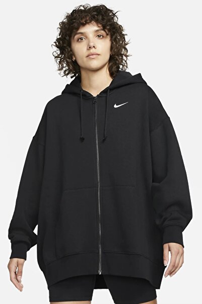 Nike Sportswear Essentials Oversize Fleece Full Zip Hoodie Kadın Geniş Kalıp ...