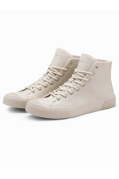OMBRE Herren High-Top-Sneakers mit Gummikappe - creme V1 OM-FOSH-0138 44