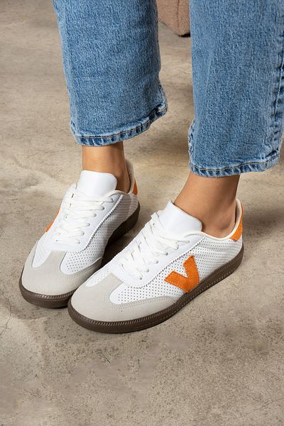 SHOESTEP Pantofi sport cu detalii bej casual cu imprimare laser pentru femei DANTE