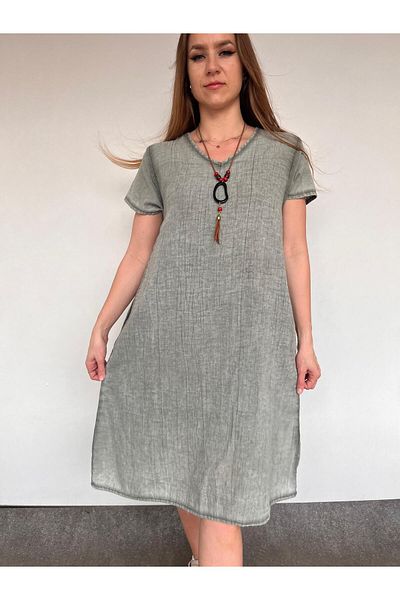 AGORATEKSTİL Rochie de damă cu jumătate de mânecă căptușită din bumbac
