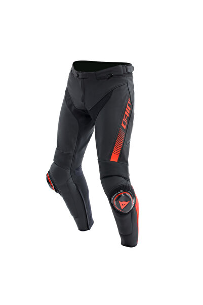 Dainese / SUPER SPEED LEATHER PANTS BLACK RED FLUO