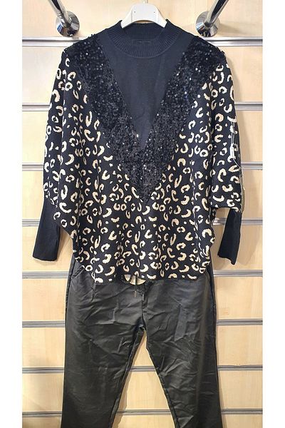 Park Moda PULOVER CU MODEL LEOPARD BATIK
