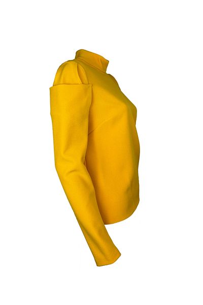 KAMEYA Yellow Blouse with Sleeves Detail