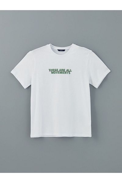 LC Waikiki Tricou pentru bărbați din bumbac pieptănat imprimat cu mânecă scurtă, sezon nou - S5KR67Z8