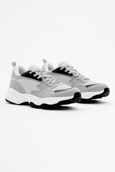 PowerSpeed Unisex Gray Comfortable Fit High Poly Sole Lace-Up Sports Shoes
