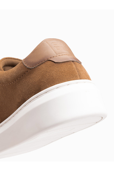OMBRE Klasické pánské měkké semišové tenisky - světle hnědé V1 OM-FOCS-0163 45