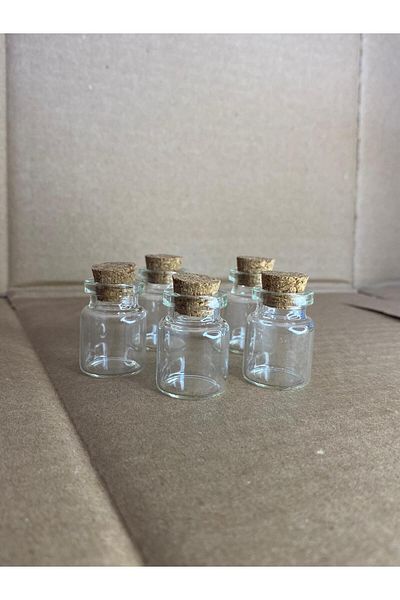 MOTTOMOR Glass Bottle with Cork Stopper 22X30 mm 5Pcs Pull Glass Pipe Vial Thin Penicillin Bottle Multi-Purpose Jar